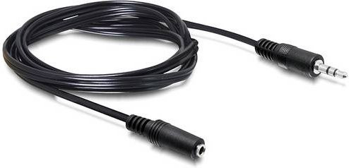 Delock 84002 Audio Anschlusskabel mit 3,5 mm Klinkenstecker auf 3,5 mm Klinkenbuchse, 3 m, Schwarz - Bild 1