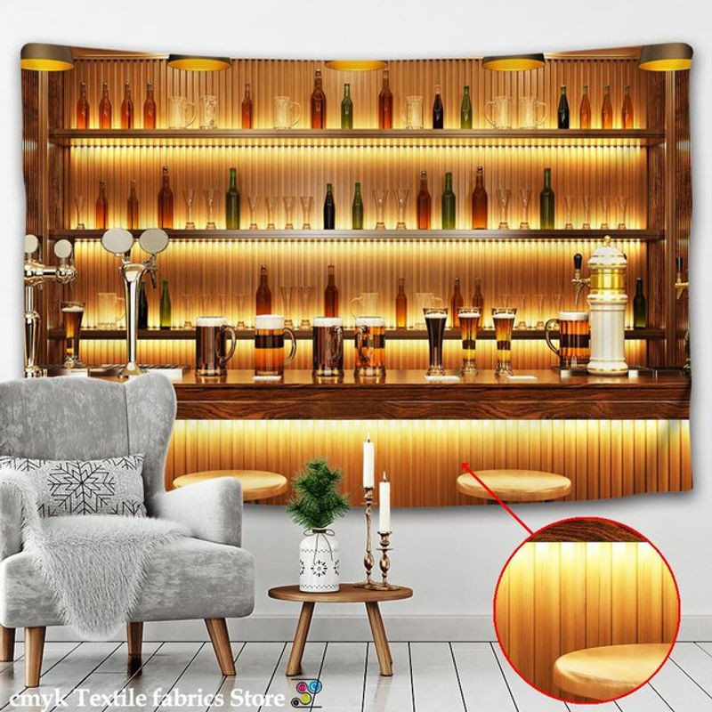 Super Six Wandteppich Retro Bibliothek Design Mehrfarbig B/H: 95 x 70 cm - Bild 1