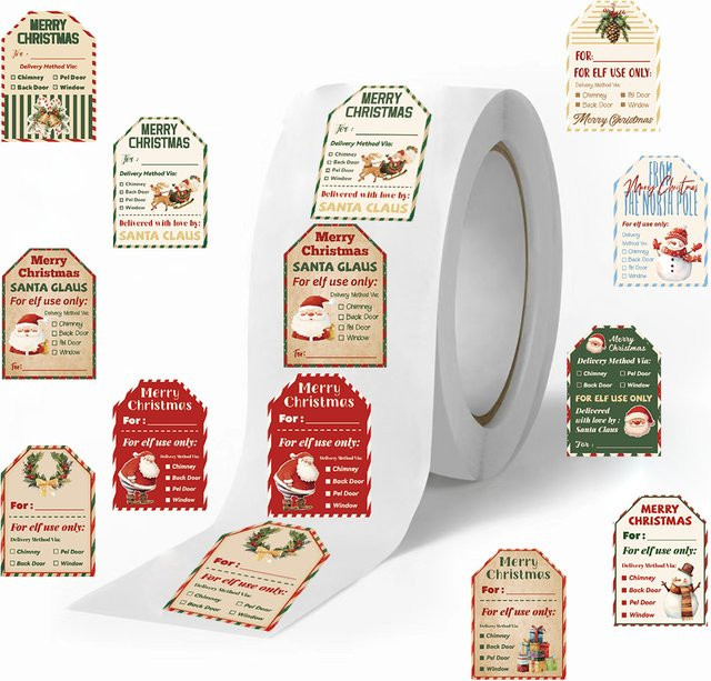 500 Stück Weihnachten Motiv Aufkleber für Scrapbooking und Schule in Mehrfarbig - Bild 1