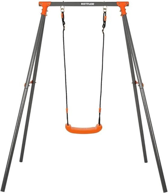 Kettler Einzelschaukel Single aus Metall in Grau und Orange mit höhenverstellbarer Sitzmöglichkeit - Bild 1