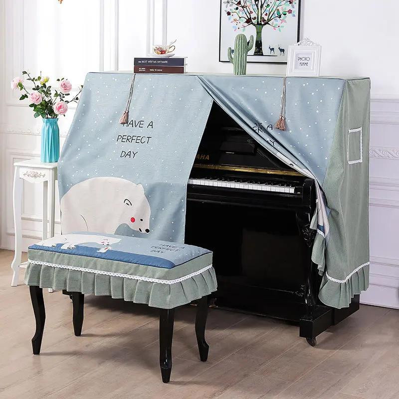 Serene Homes Klavierabdeckung und Hockerbezug aus verdicktem Stoff in Mehrfarbig, waschbare Piano Cover Set - Bild 2