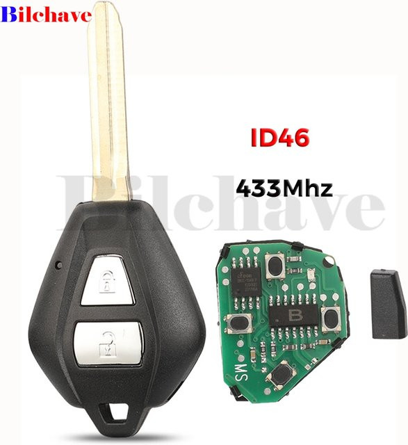 Jingyuqin Smart Auto Schlüssel Anhänger mit ID46 Chip und 433MHz, 2 Tasten Fernbedienung für Isuzu D-Max und Holden Colorado in Schwarz - Bild 1