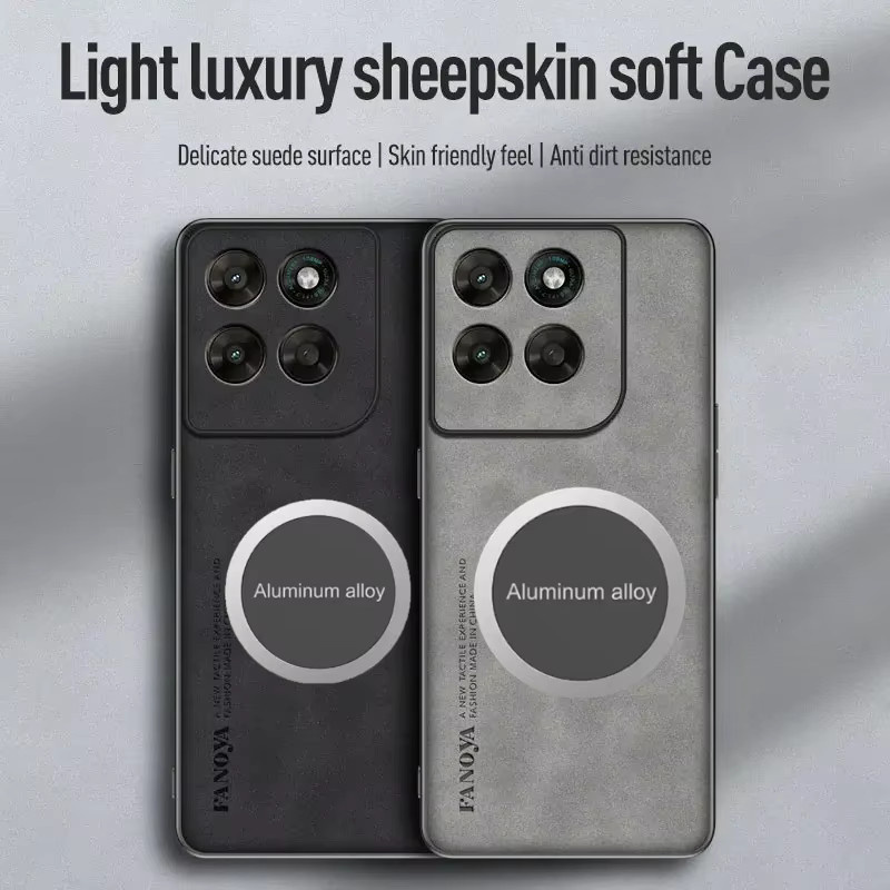 Busiens Magnetische Schaffellhülle für Motorola Moto G85 G86 G77 G67 G66 G57 G56 G55 G17 Edge 70 Ultra in Grau - Bild 2