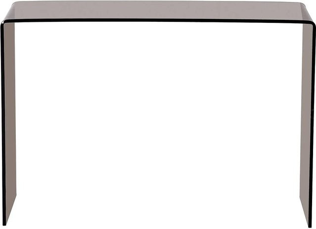 Vente-unique Konsolentisch Alonzo in Braun und Transparent aus gebogenem Sicherheitsglas im Vintage-Design mit Breite: 110 cm - Bild 1