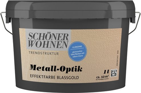 Schöner Wohnen Effektfarbe Trendstruktur in Metall-Optik, Farbe: Blassgold, 1 l - Bild 1