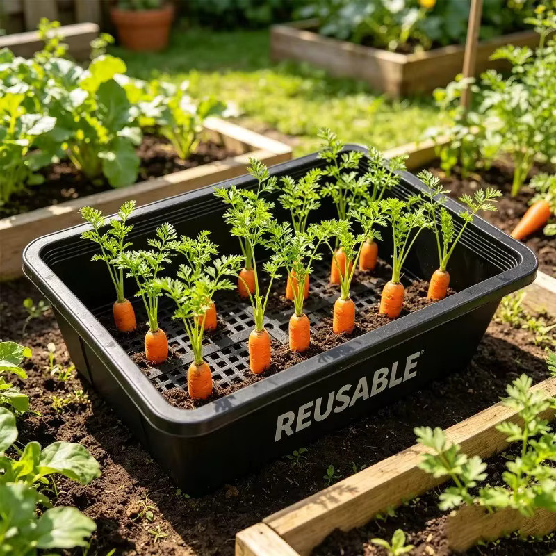 Keimschalen aus Kunststoff für Hydrokultur, Microgreens und Pflanzenzucht, Anzuchtbehälter in Weiß oder Schwarz - Bild 3