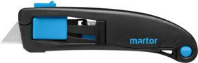 Martor Sicherheitsmesser Secupro Maxisafe mit dreiseitigem Schieber und Trapezklinge in Schwarz und Türkis - Bild 1