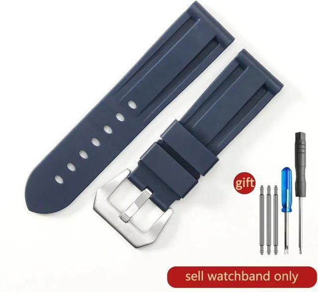 Lanspo Uhrenarmband Silikon, Schwarz, 24 mm, Herren - Bild 1