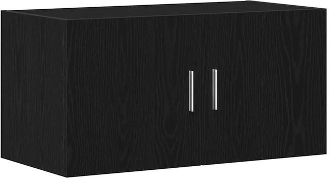 vidaXL Wandschrank in Schwarz und Eichen-Optik aus Holzwerkstoff, B/T/H: 80 x 39 x 40 cm - Bild 1