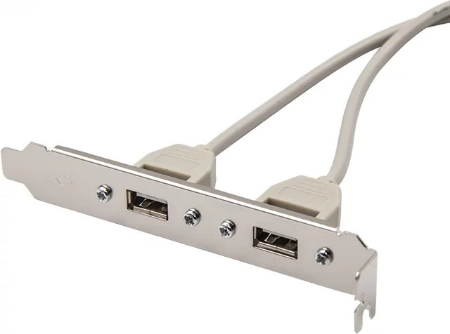 BSN USB 2.0 Rückwandhalterung mit 2x USB-A Anschlüssen für Motherboard-Kabeladapter - Bild 1