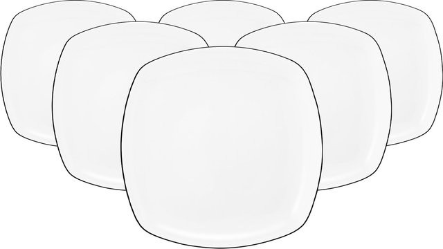 Seltmann Weiden Frühstücksteller Lido Black Line aus Porzellan, 6er Set, Schwarz, Durchmesser: 20 cm - Bild 1