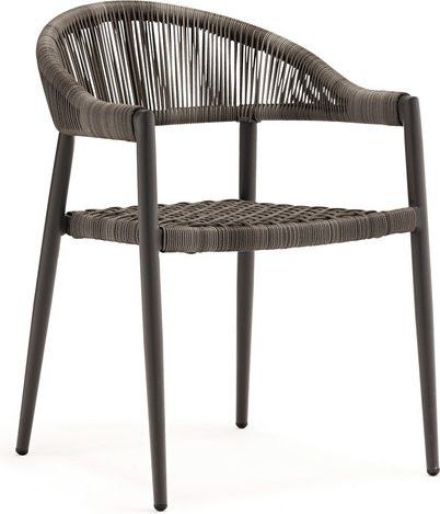 Acamp Set 4 Stapelsessel Brooklyn in Anthrazit mit Armlehnen und Rope-Design, H x B x T: 110 x 65 x 46 cm - Bild 3