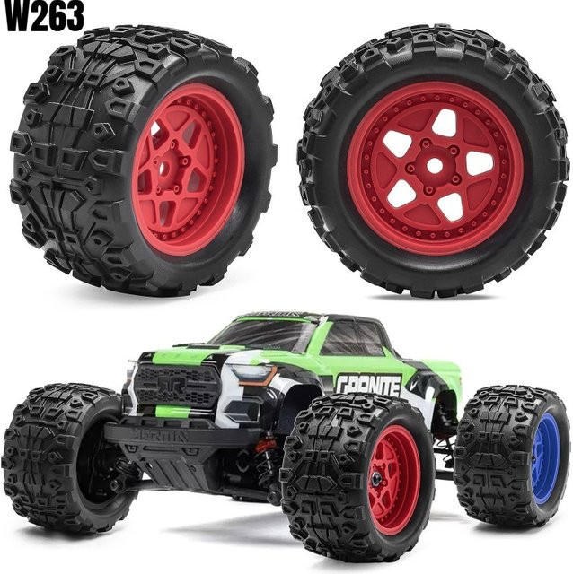 ARRMA Typhon Granite Grom Monster Truck Reifen & Mega Tooth Reifen, 1:18, Zubehör - Bild 1