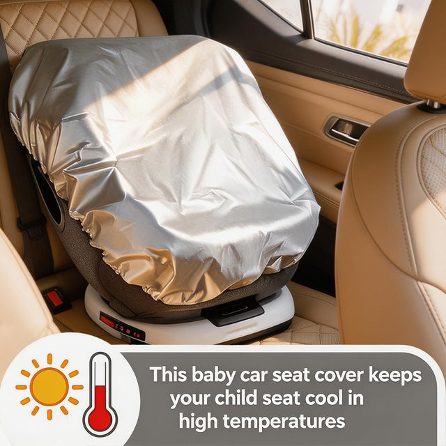 Universeller Autositz-Sonnenschutz mit UPF50+ UV-Schutz zur Kühlung des Kindersitzes - Bild 1