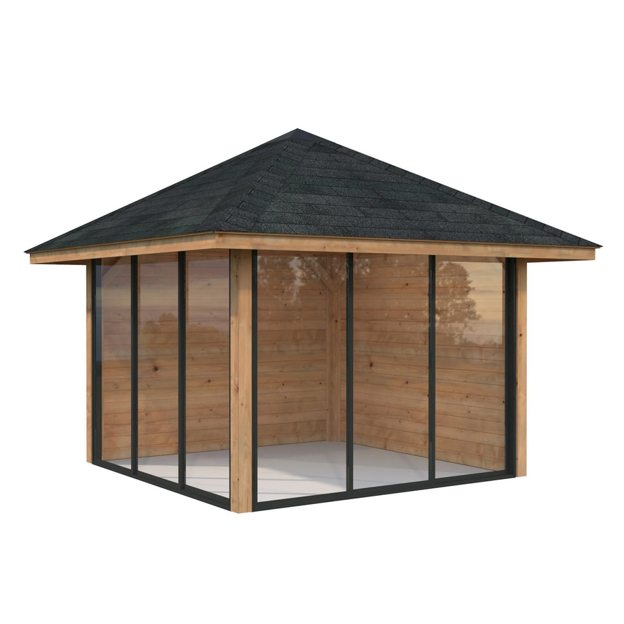 PALMAKO Pavillon Bianca Set 201 Slide aus Fichtenholz in Braun, B/T/H: 300 x 300 x 319 cm - Bild 2
