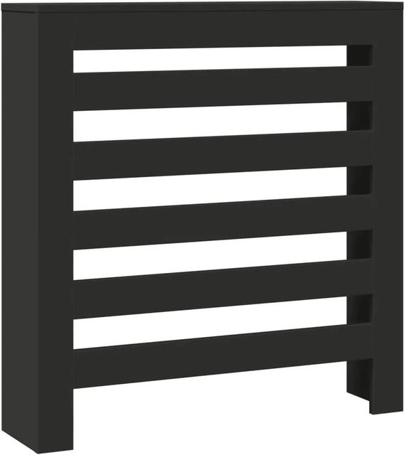 vidaXL Heizkörperverkleidung in Schwarz mit modernem Latten-Design aus Holzwerkstoff, B/T/H: 78 x 20 x 82 cm - Bild 1