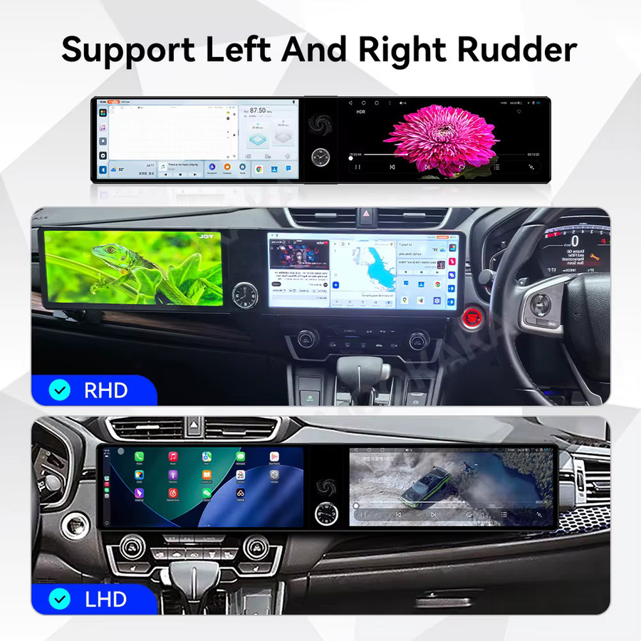 Aotsr Android Auto Stereo Multimedia Radio mit Dual Screen und GPS für Honda CR-V 2017-2021, Schwarz, 24,6 Zoll - Bild 5