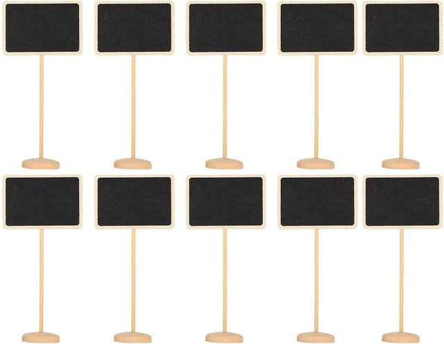 GoolRC 10er Set Mini Kreidetafeln aus Pappelholz in Schwarz zur Tischdekoration für Hochzeiten und Vasen - Bild 1