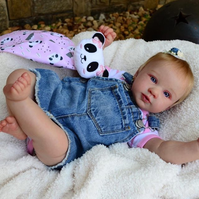 NPK Reborn Baby Puppen Piper, Mädchen, Silikon, 21 Zoll, Bunt/Mehrfarbig - Bild 1