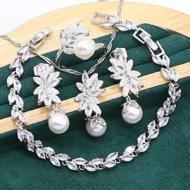 YIRAN Jewelry Schmuckset, Perle, Zirkon, Unisex - Bild 1