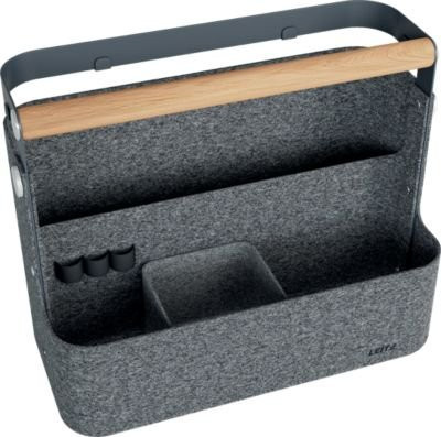Leitz Schreibtisch-Organizer aus Recycling-Filz mit 3 Fächern und 3 Stifteschlaufen, dunkelgrau, B: 38,0 cm, T: 19,0 cm, H: 26,0 cm - Bild 1