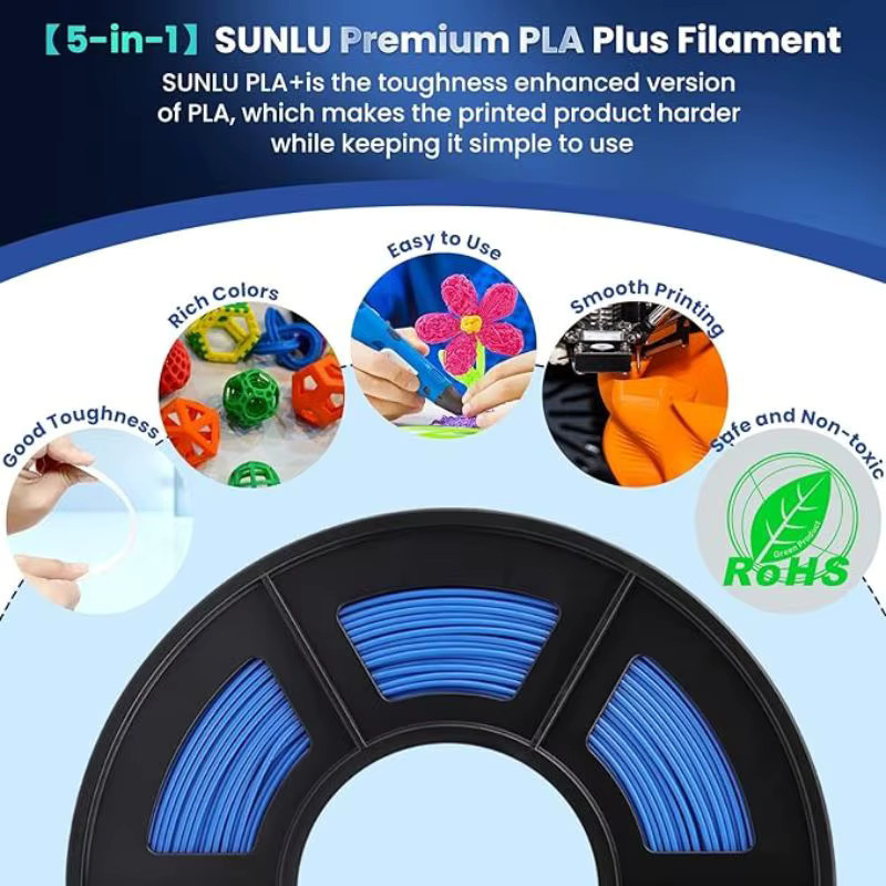SUNLU Filament PLA+ PETG PLA Transparent 1,75 mm 1 kg - Bild 6