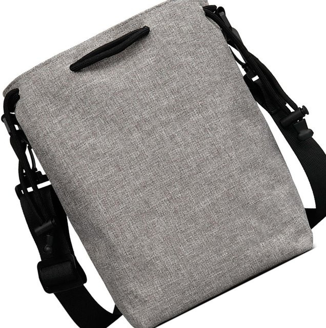 Koogeelife Wasserdichte SLR-Kamera Tasche mit Kordelzug und Schnalle, Umhängetasche mit weichem Futter, Grau - Bild 1
