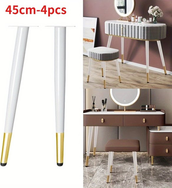 HACTIVOL Set aus 4 Metall Möbelbeinen in Weiß, Höhe: 45 cm - Bild 1