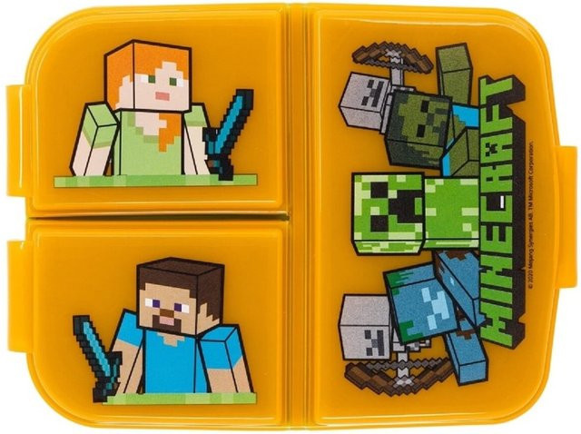Minecraft Kinder Brotdose mit 3 Fächern in Gelb - Bild 1
