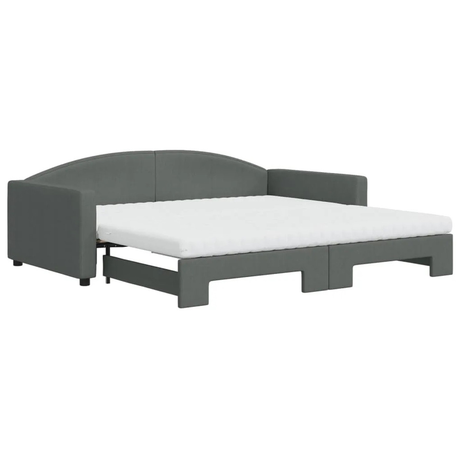vidaXL Schlafsofa mit Matratzen, Dunkelgrau, B/T/H: 223 x 100 x 75 cm - Bild 2