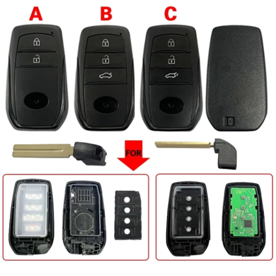 KEYECU Smart Remote Key Fob für Toyota Yaris 2023+, 433MHz Ersatzschlüssel in Schwarz mit 4A oder 8A Chip (P/N: 8990H-K0050, FCCID: B3H2KR2 / B3N2KR2) - Bild 3