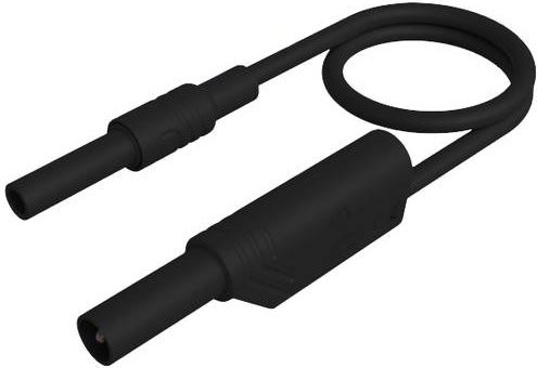 Hirschmann Test & Measurement MAL S WS-B 200/2,5sw Sicherheits-Messleitung in Schwarz mit 4mm Sicherheits-Buchse und 4mm Sicherheits-Stecker - Bild 1