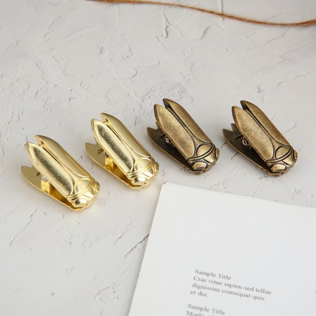 2er-Set Metall Käfer Binder Clips in Bronze und Gold für Papier und Dokumente - Bild 1