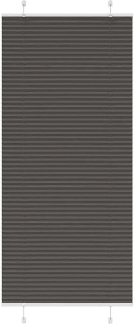 vidaXL Plissee Schwarz aus Polyester, semi-transparent, B/H: 90 x 200 cm - Bild 1