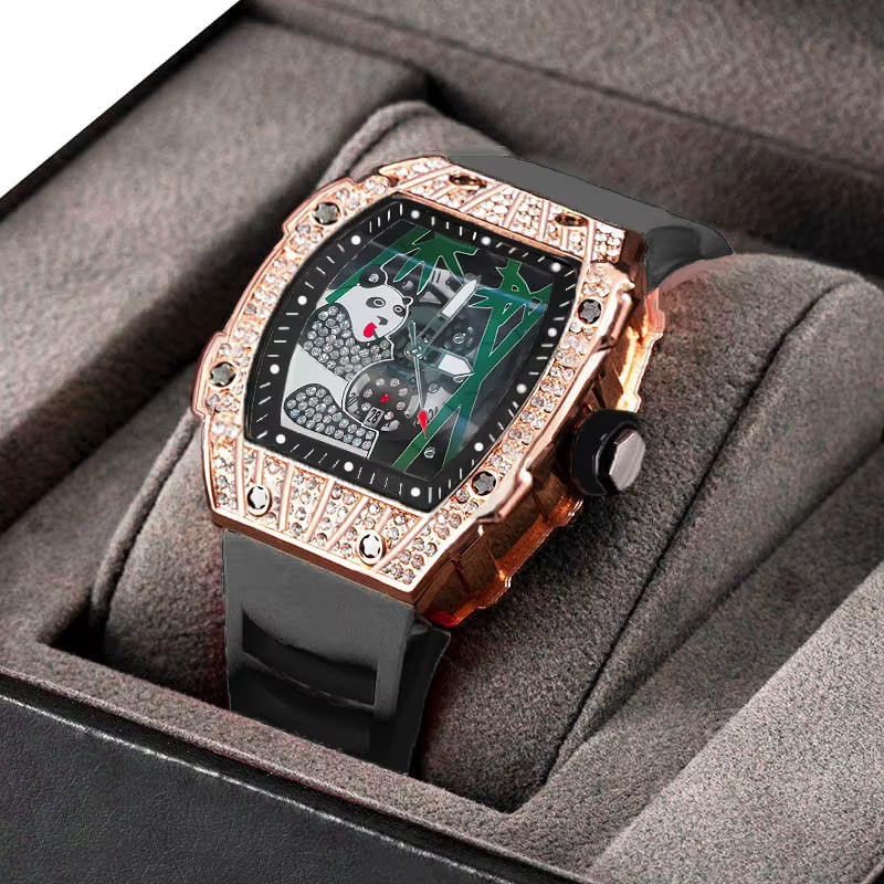 STARPERISH Armbanduhr Tonneau, Quarz, Edelstahl, Diamantbesetzt, Herren - Bild 2