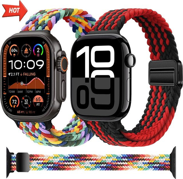 Geflochtenes Armband für Apple Watch, Nylon, magnetisch, Bunt, Unisex - Bild 1