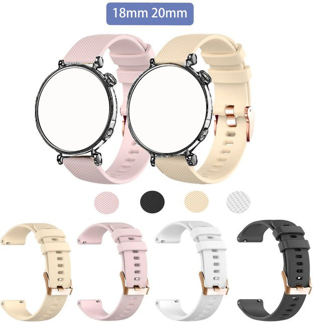 QCTOG Uhrenarmband Silikon, 18 20 mm, Bunt, Unisex - Bild 1
