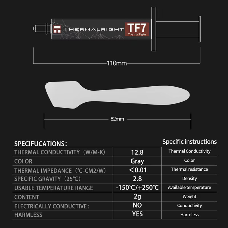 Thermalright TF7 Wärmeleitpaste mit 12,8 W/m.k für CPU und Notebook, 2 g - Bild 4