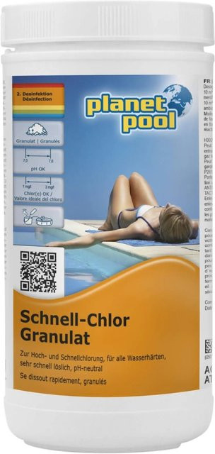 Planet Pool Schnell Chlor Granulat zur Desinfektion, 1 kg - Bild 1