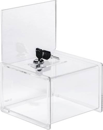 Sigel Aktionsbox mit Einwurf und Schloss VA151, transparent, B/T/H: 15,0 x 15,0 x 21,2 cm - Bild 1