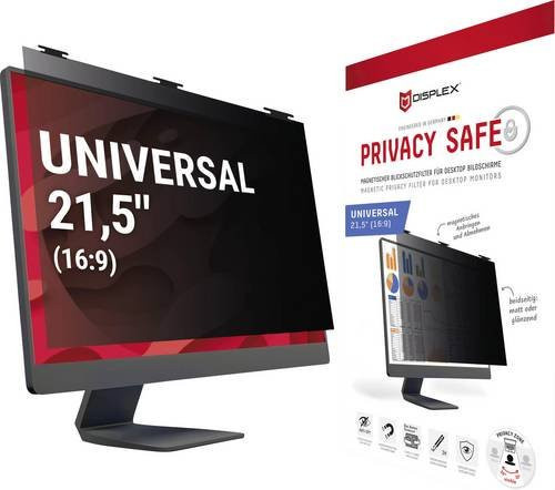 DISPLEX Displayschutzglas mit Blickschutz Universell in Schwarz - Bild 1