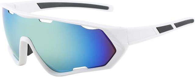 Binchi 9330 Sportsonnenbrille, Unisex, Kunststoff, weiß, Vollrand - Bild 1