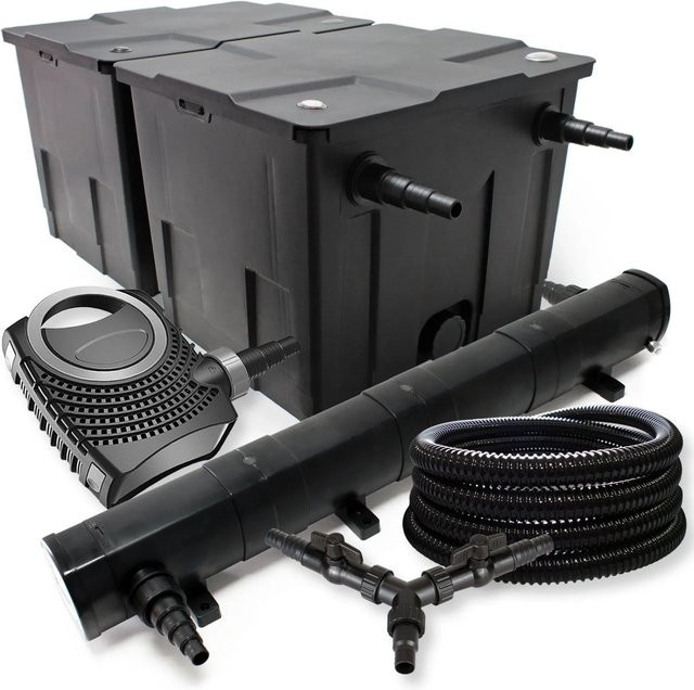 Sunsun Teichfilter Set Neo8000 für bis zu 60000 Liter mit 72W Teichklärer, 70W Pumpe und 25m Schlauch in Schwarz - Bild 1