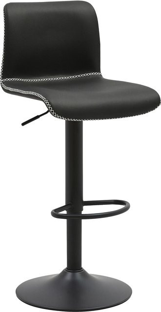 CLP Barhocker Henchy höhenverstellbar mit Rückenlehne und Drehsitz aus Kunstleder in Schwarz - Bild 1