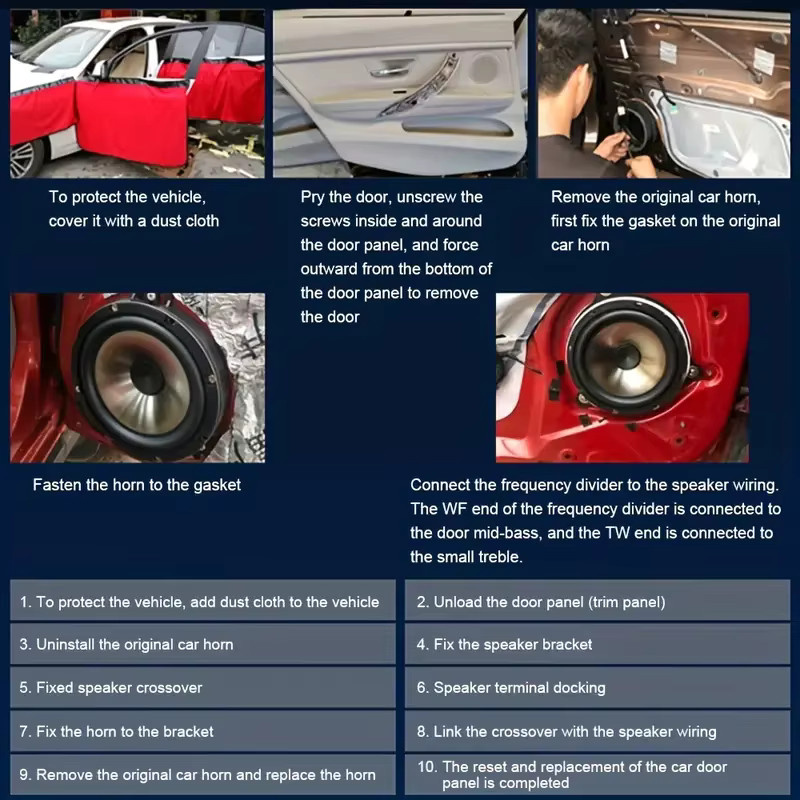 Q-PERTORS 3-Wege-Auto-HiFi-Koaxiallautsprecher Set, 2 Stück, 5 Zoll, 640 W, Schwarz - Bild 5