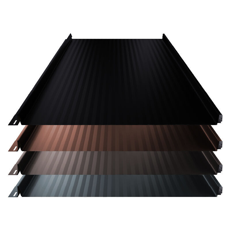 Stehfalz Terrano Dach und Wand von Blachotrapez GmbH aus Stahl in Schwarz mit Miniwelle, Breite: 52,5 cm - Bild 1