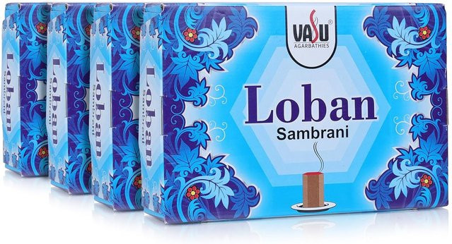 Cycle Pure Vasu Loban Sambrani Dhoop-Becher mit Brennerplatte, 4 Packungen à 70 Stück - Bild 1