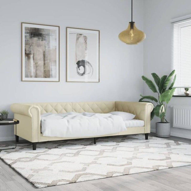 Tagesbett vidaxl in Beige aus Kunstleder im klassischen Design, B/H: 80 x 200 cm - Bild 1