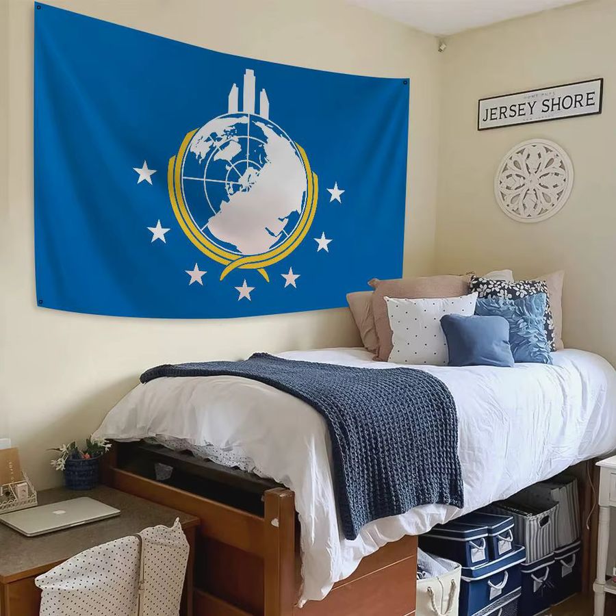 Super Earth Flag Banner aus blauem Polyester mit Vierlöchern für Outdoor und Raumdekoration, B/H: 90 x 60 cm - Bild 2