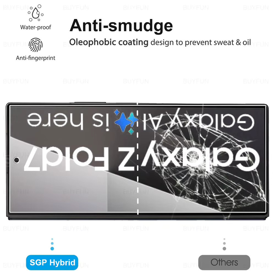 Samsung Galaxy Z Fold 7 und Z Fold 6 5G Displayschutzfolie aus gehärtetem Glas, 2 Stück, transparent - Bild 3
